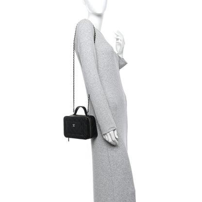 Chanel Caviar Quilted Top Handle Vanity With Chain Black 2 of 10