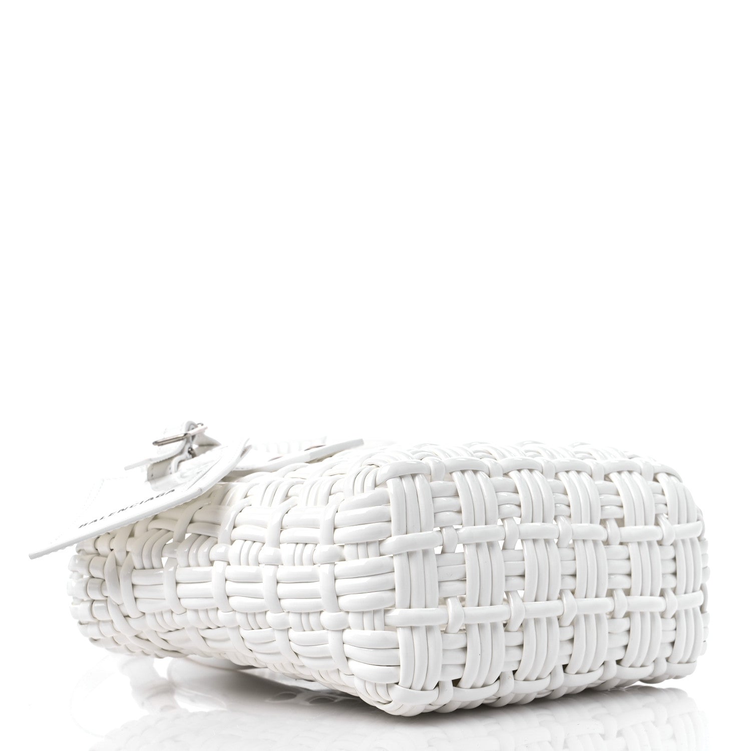 Balenciaga Faux Calfskin Braided Varnished XXS Bistro Basket White 4 of 9