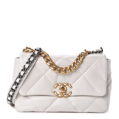 Chanel Lambskin Quilted Medium 19 Flap White 1 of 11