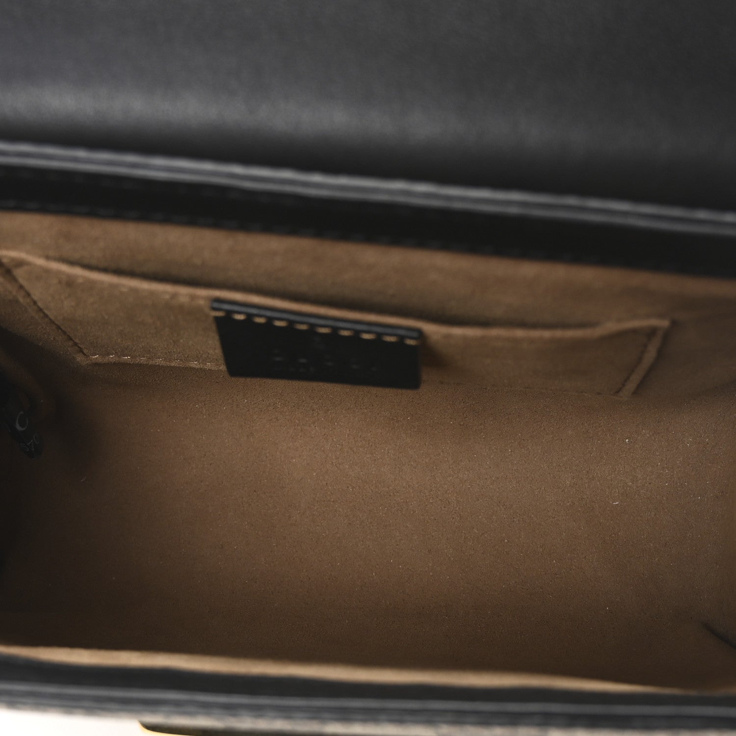 Gucci GG Supreme Monogram Calfskin Small Padlock Shoulder Bag Beige Black Cuir 5 of 10