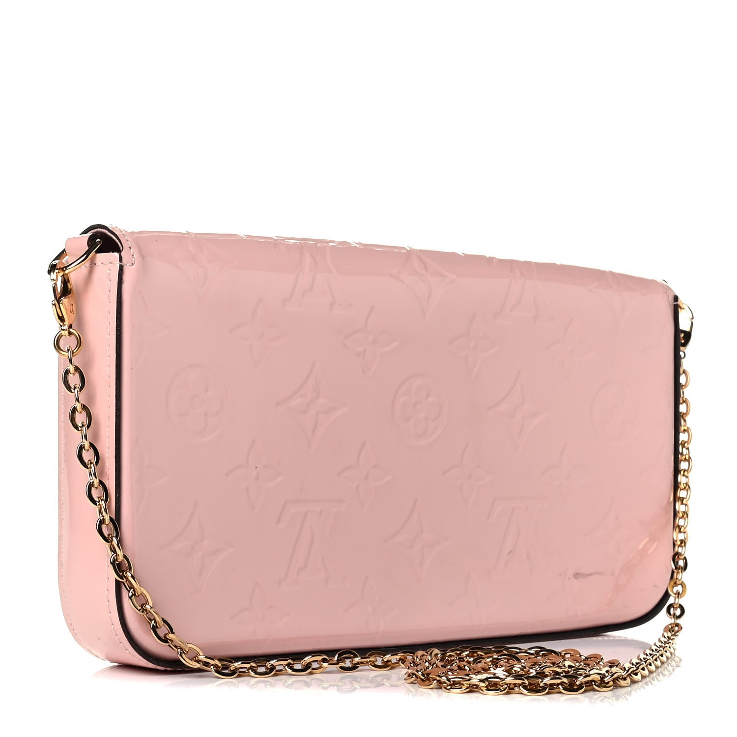 Louis Vuitton Vernis Felicie Chain Wallet Rose Ballerine 2 of 8