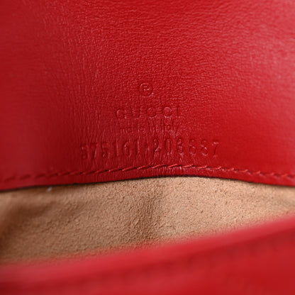 Gucci Calfskin Matelasse GG Marmont 2.0 Coin Purse On A Chain Hibiscus Red 5 of 7