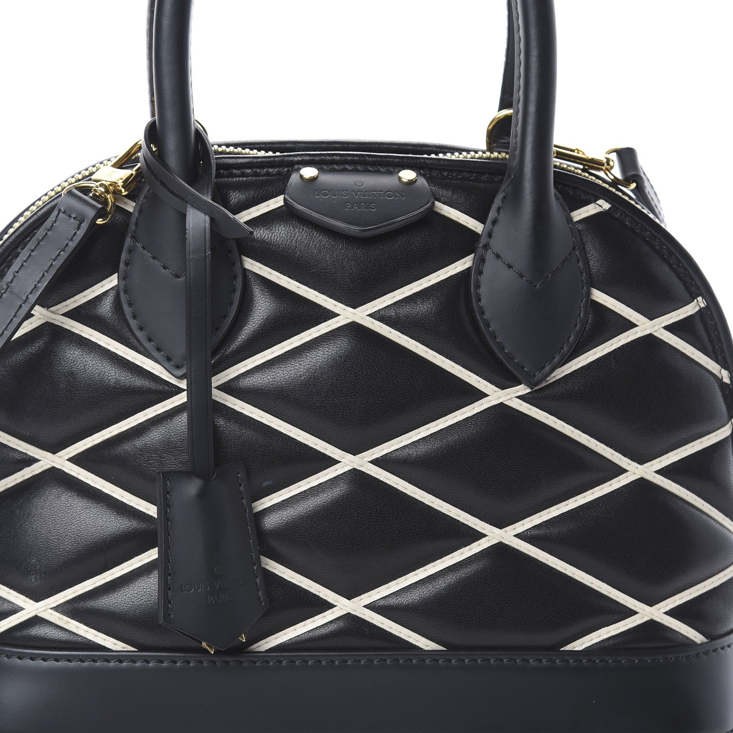 Louis Vuitton Lambskin Malletage Alma BB Black 6 of 8