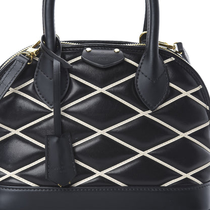 Louis Vuitton Lambskin Malletage Alma BB Black 6 of 8