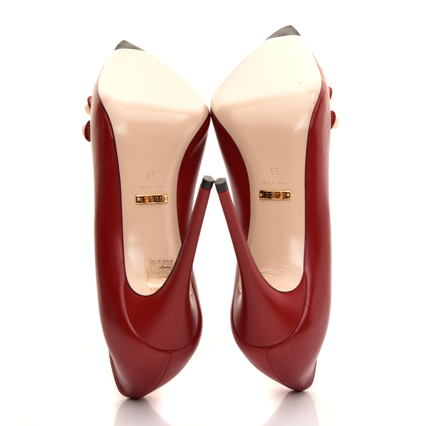 Malaga Kid Double Strap High Heel Pumps 38 Red