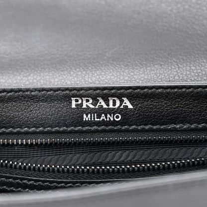 Prada Glace Calfskin Studded Crossbody Black 6 of 11