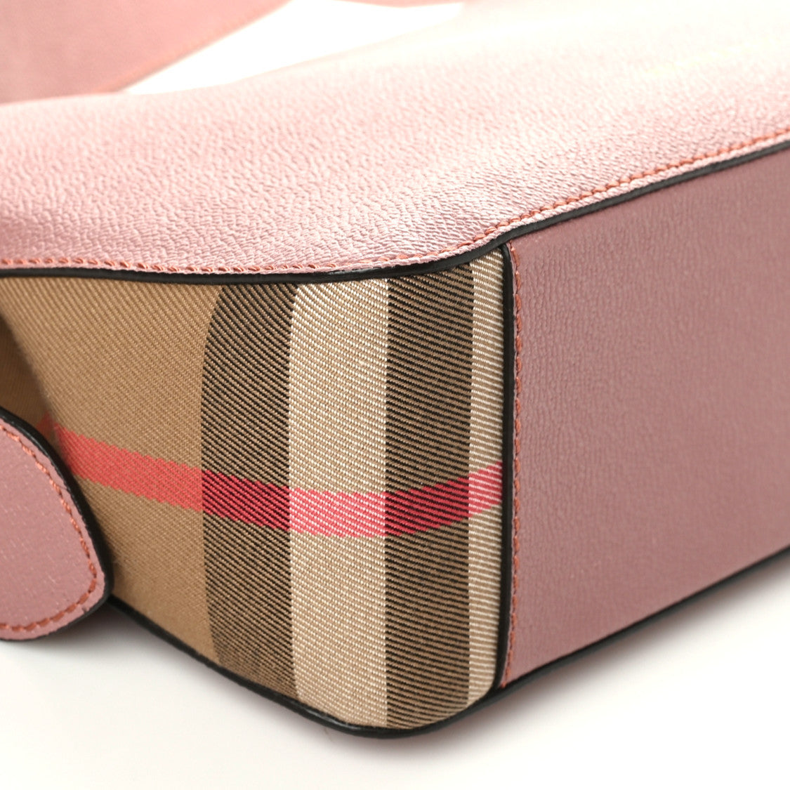 Burberry Soft Grain Calfskin House Check Small Helmsley Crossbody Dusty Pink 9 of 11
