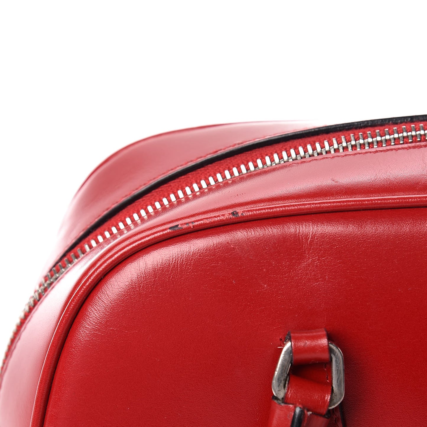 Vitello Lux Mini Bowling Bag Rosso