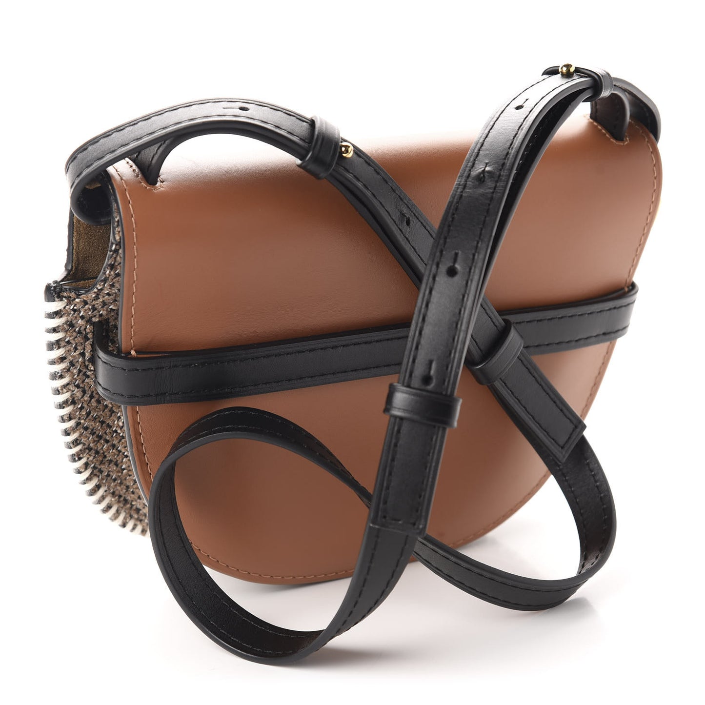 Calfskin Tweed Small Gate Crossbody Bag Tan
