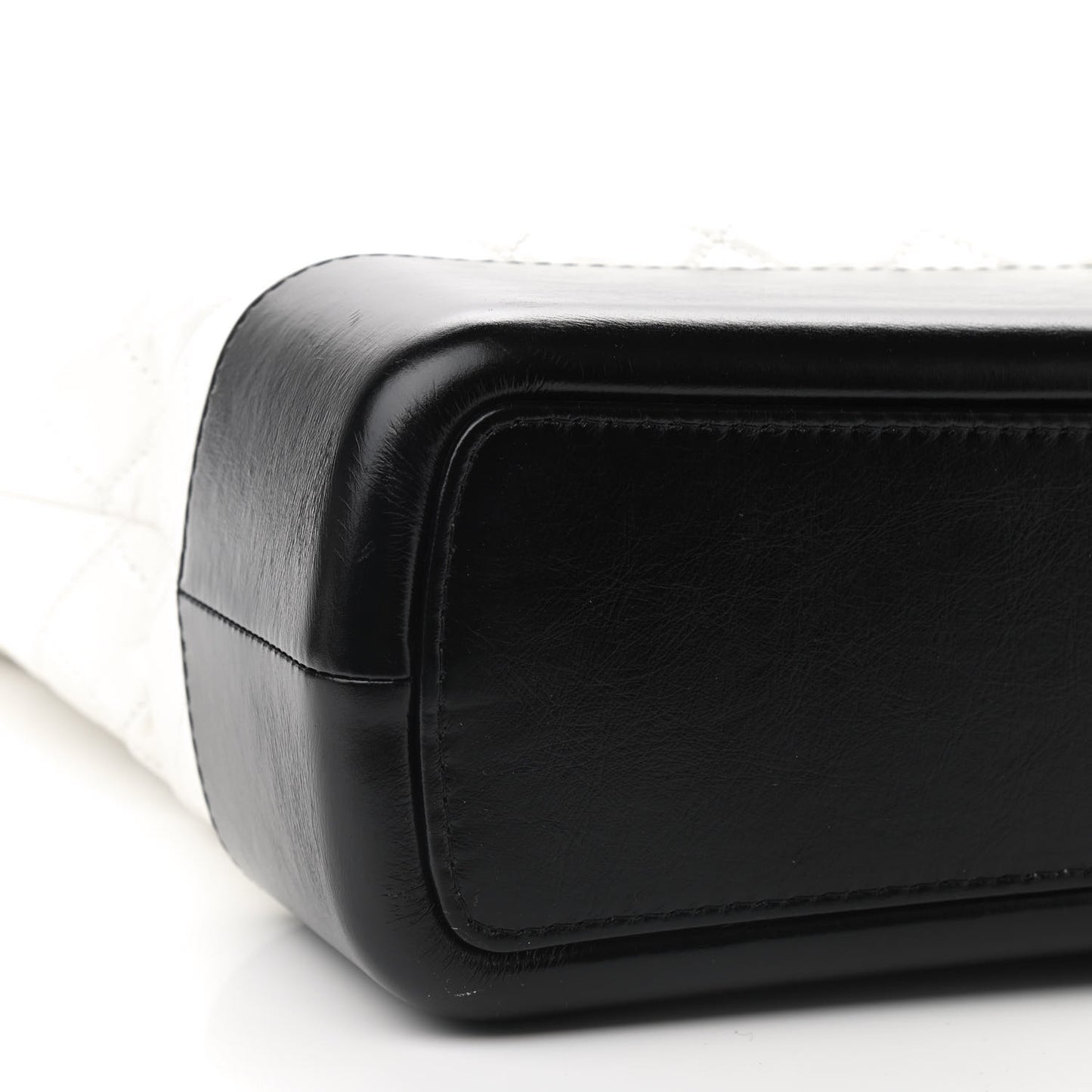 Aged Calfskin Quilted Maxi Gabrielle Hobo White Black