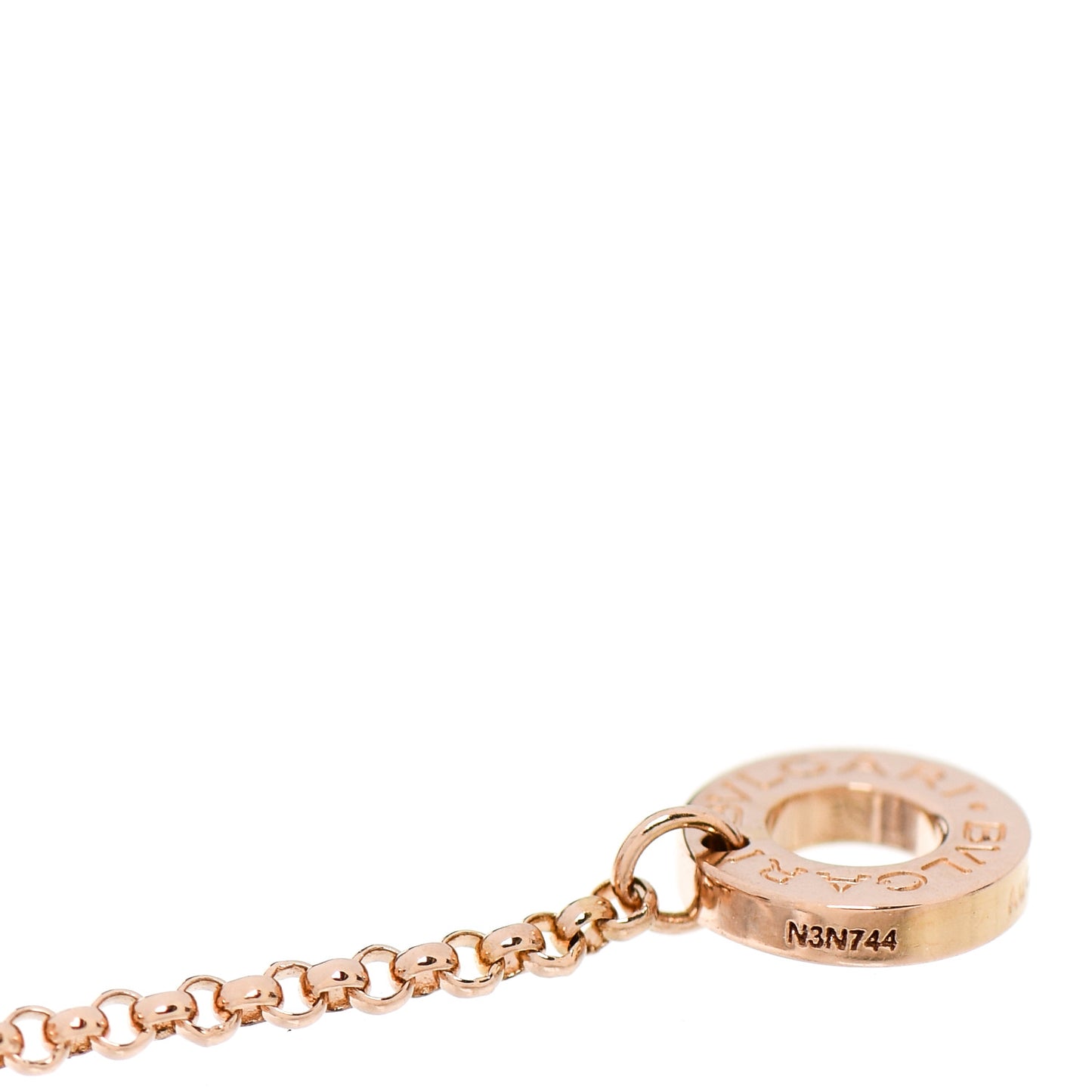 18K Rose Gold Diamond Small B.Zero1 Pave Pendant Necklace