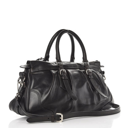 Prada Vitello Soft Shopping Satchel Black 4 of 9