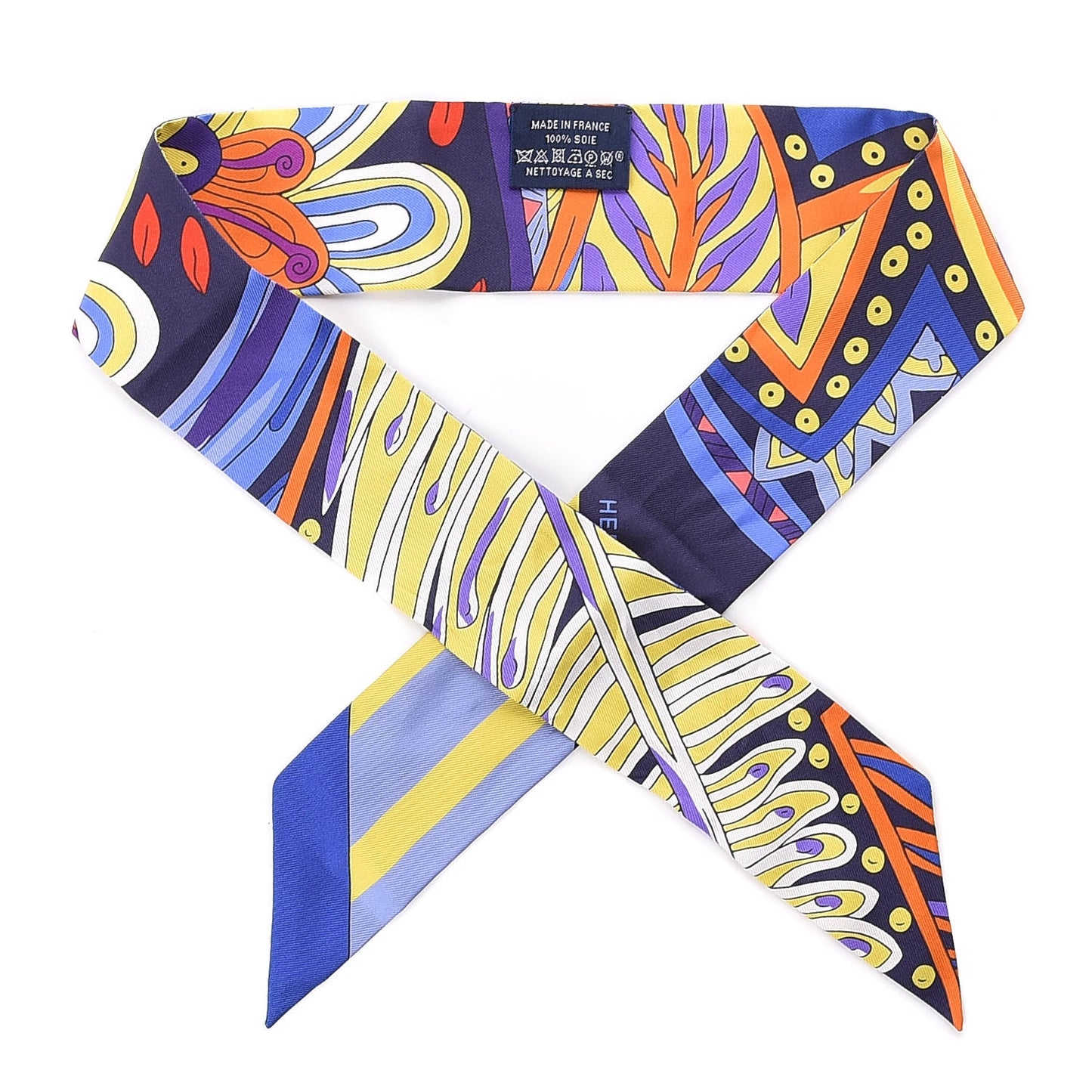 Silk Le Jardin de la Maharani Twilly Jaune Vif Bleu Violet