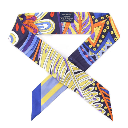 Hermes Silk Le Jardin de la Maharani Twilly Jaune Vif Bleu Violet 1 of 5