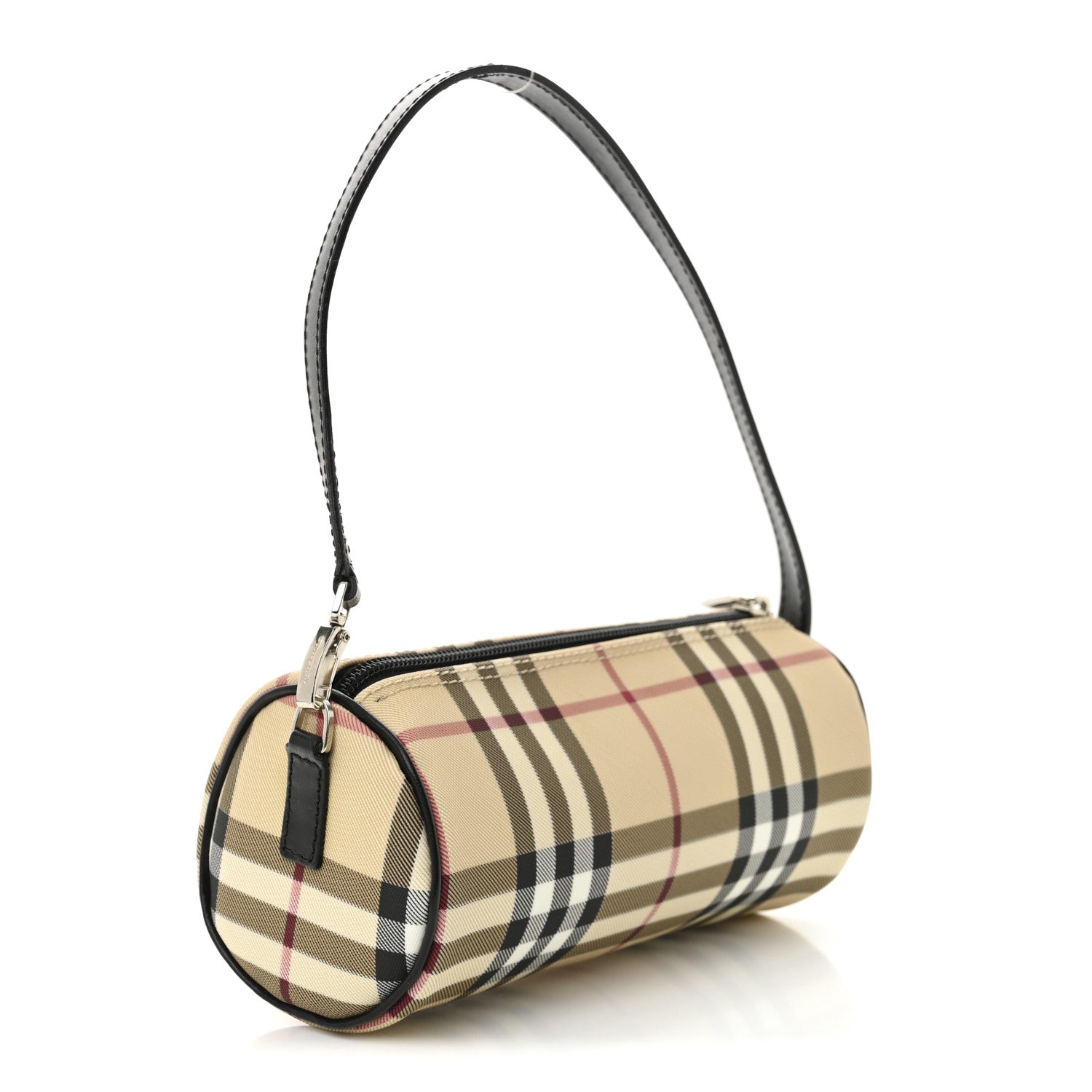 Burberry Vintage Check Calfskin Mini Barrel Bag Beige Black 3 of 9