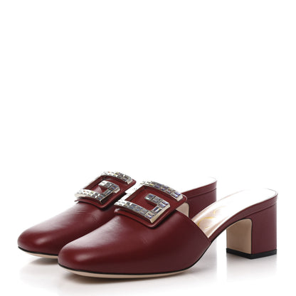 Gucci Malaga Kid Crystal Square G Madelyn Mules 38 Romantic Cerise 3 of 9