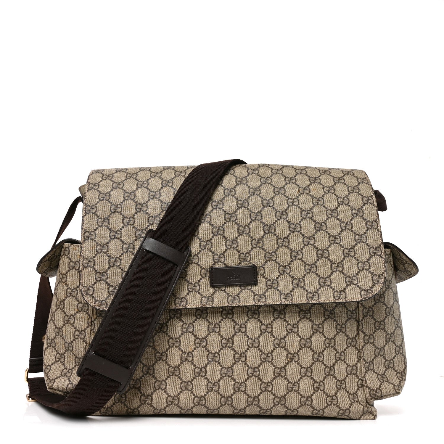 Gucci GG Plus Monogram Messenger Diaper Bag Dark Brown 1 of 10