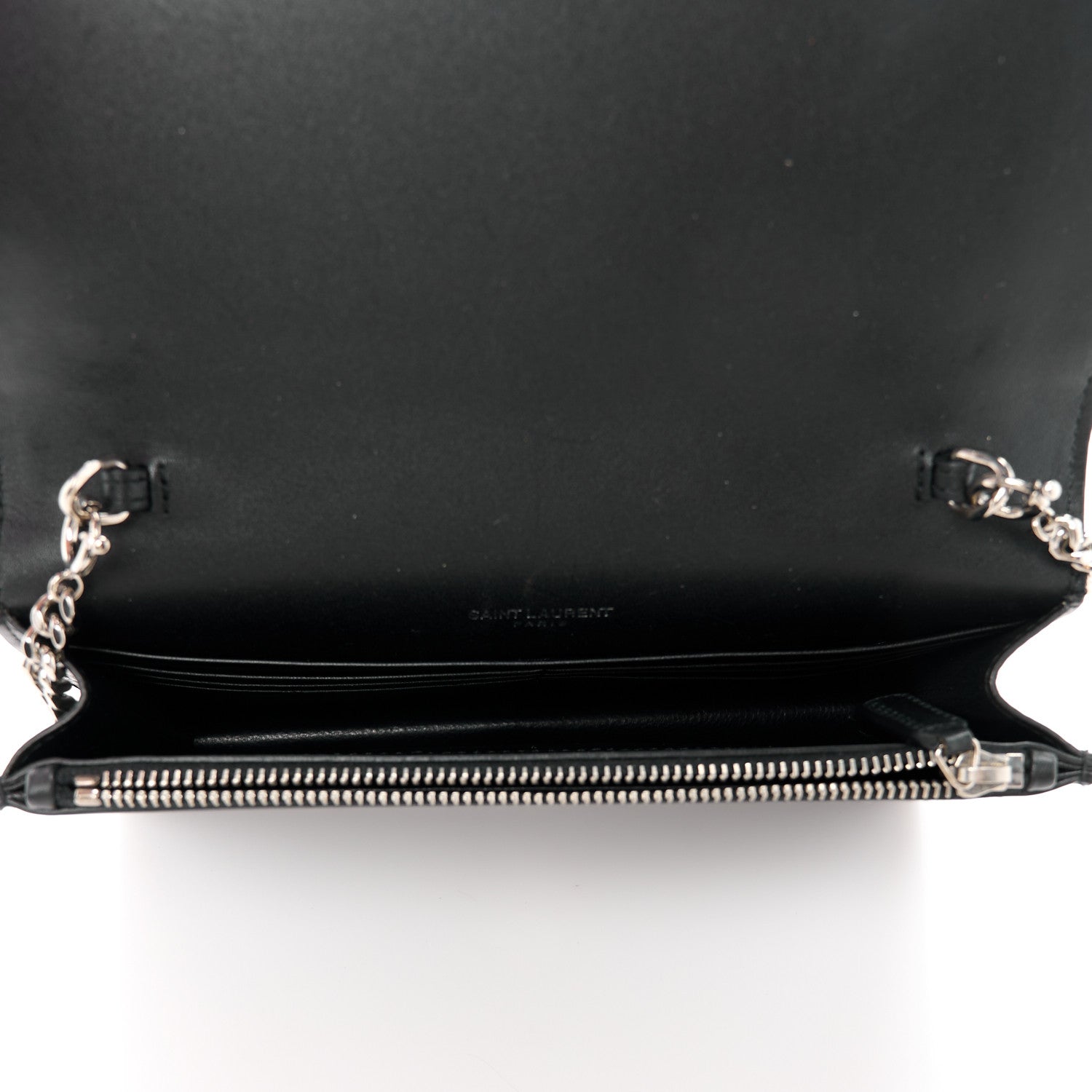 Saint Laurent Smooth Calfskin Classic Monogram Kate Tassel Chain Wallet Black 5 of 11