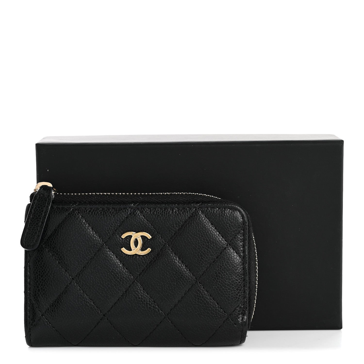 Chanel Caviar Quilted Zipped Key Holder Case Black 9 of 9