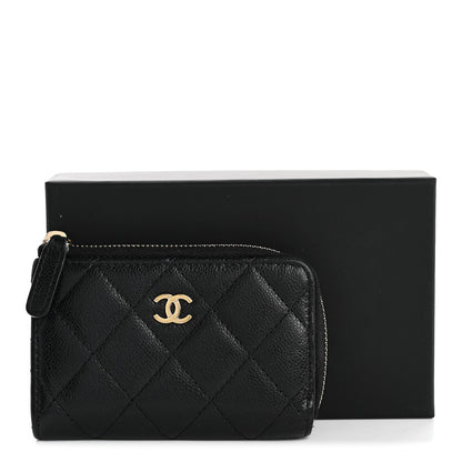 Chanel Caviar Quilted Zipped Key Holder Case Black 9 of 9