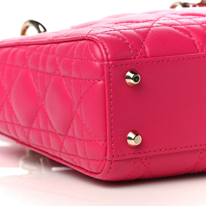 Christian Dior Lambskin Cannage Mini Lady Dior Fuchsia 8 of 9