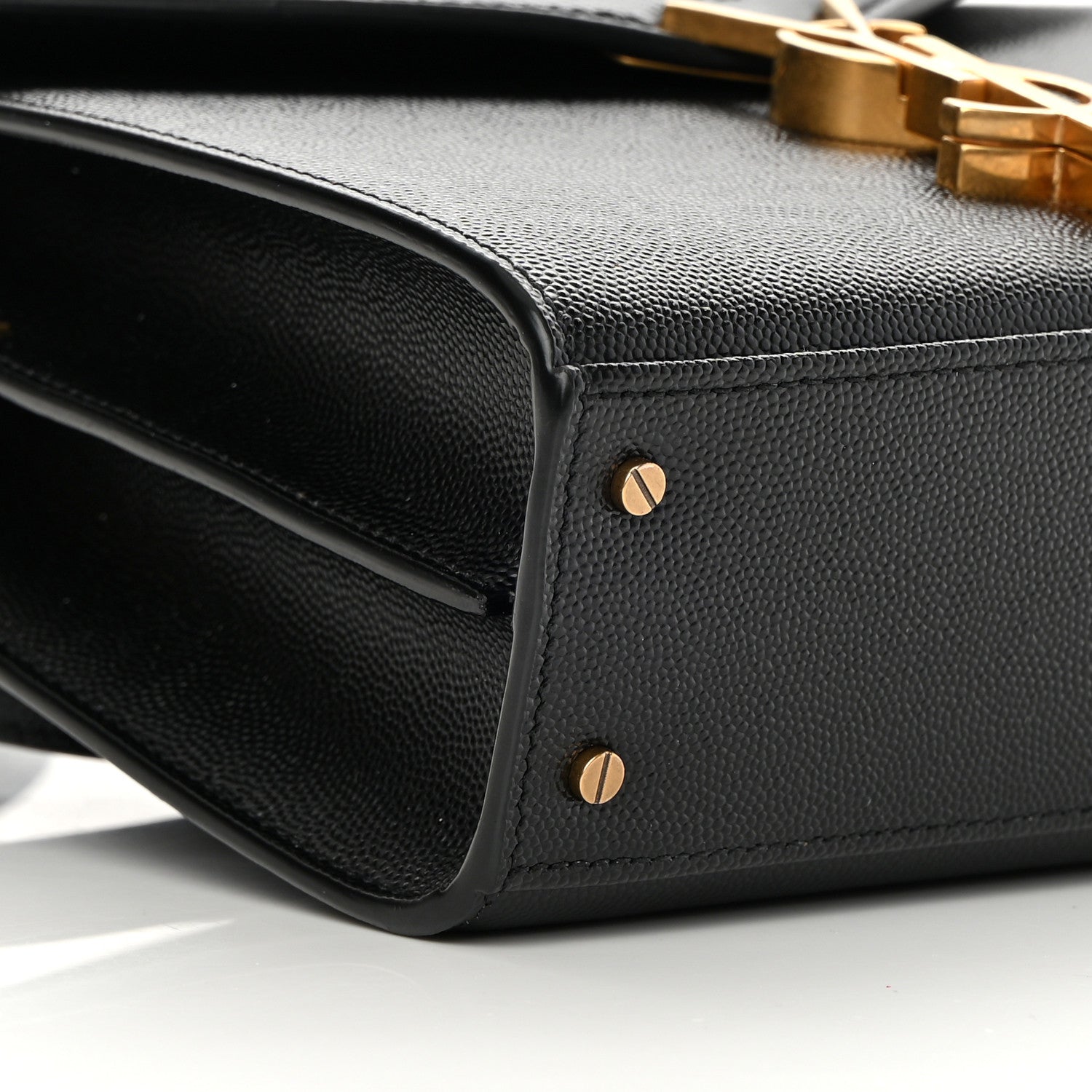 Saint Laurent Grain de Poudre Mini Classic Monogram Cassandra Top Handle Black 9 of 9
