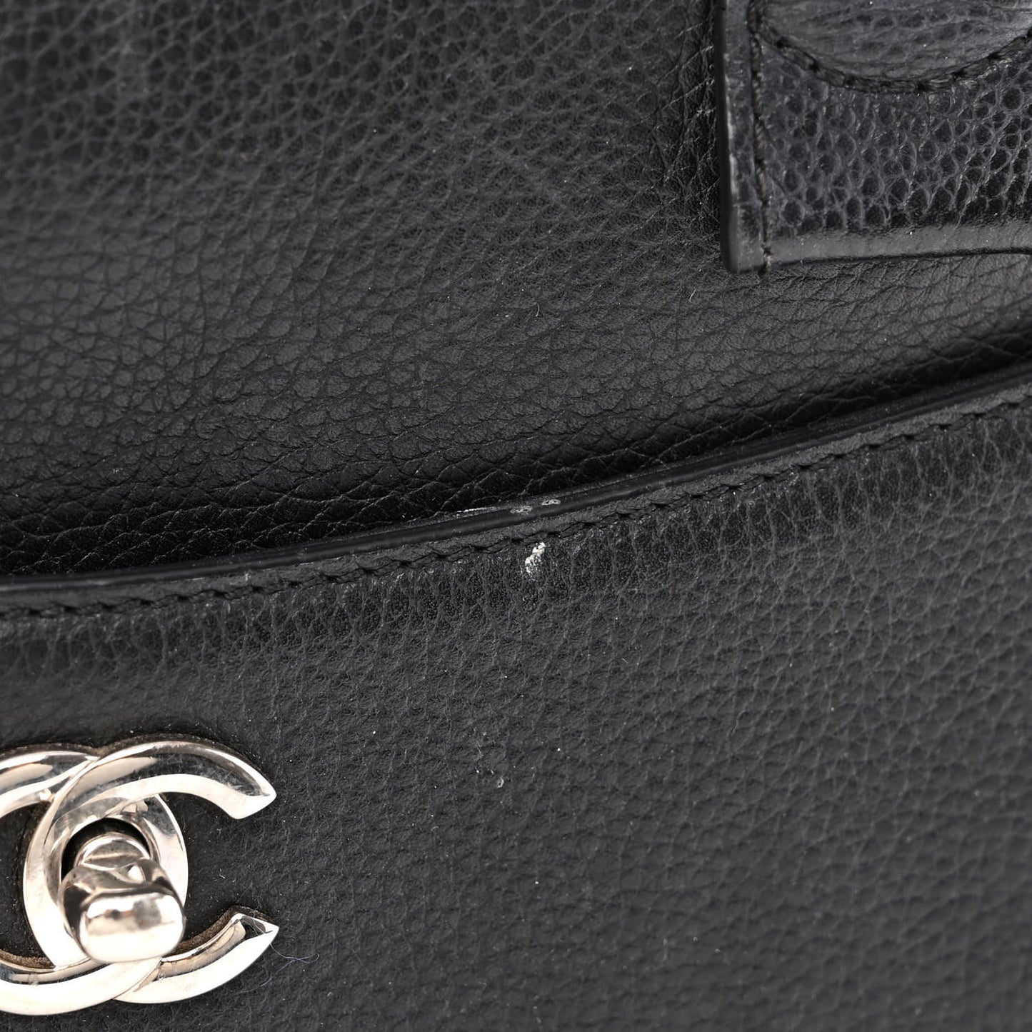 Grained Calfskin Small Neo Executive Shopper Tote Black