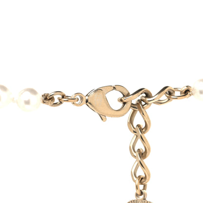Chanel Pearl Baguette Crystal CC Long Necklace  Gold 4 of 5