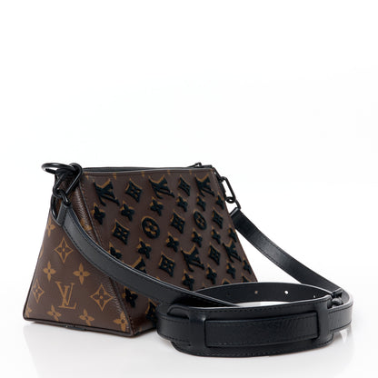 Louis Vuitton Monogram Tuffetage Triangle Messenger Black 3 of 10