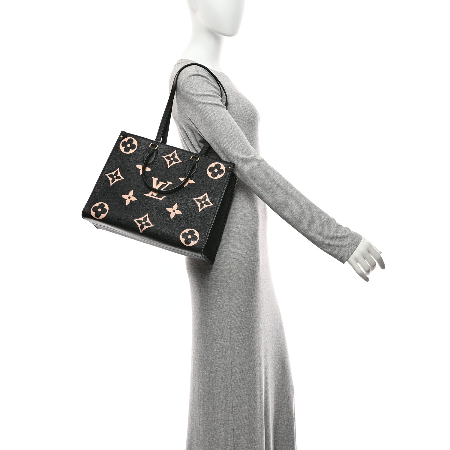 Louis Vuitton Empreinte Monogram Giant Onthego MM Black Beige 2 of 9