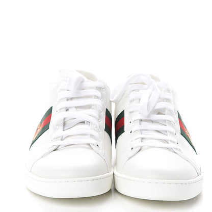 Gucci Calfskin Ayers Bee Embroidered Womens Ace Sneakers 40.5 White Green 2 of 7