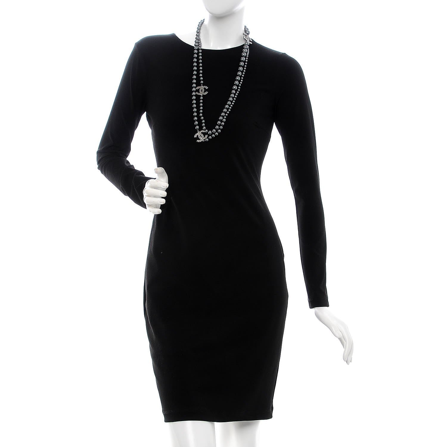 Chanel Ruthenium Graduated Pearl CC Long Necklace Dark Grey 3 of 7