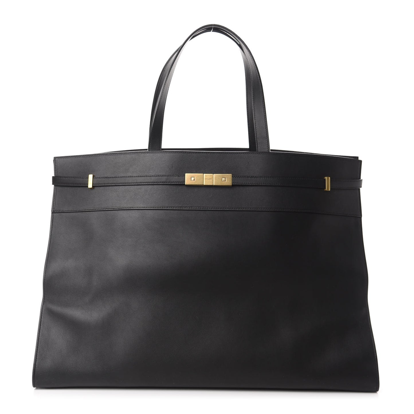Calfskin Large Manhattan Shopper Tote Black