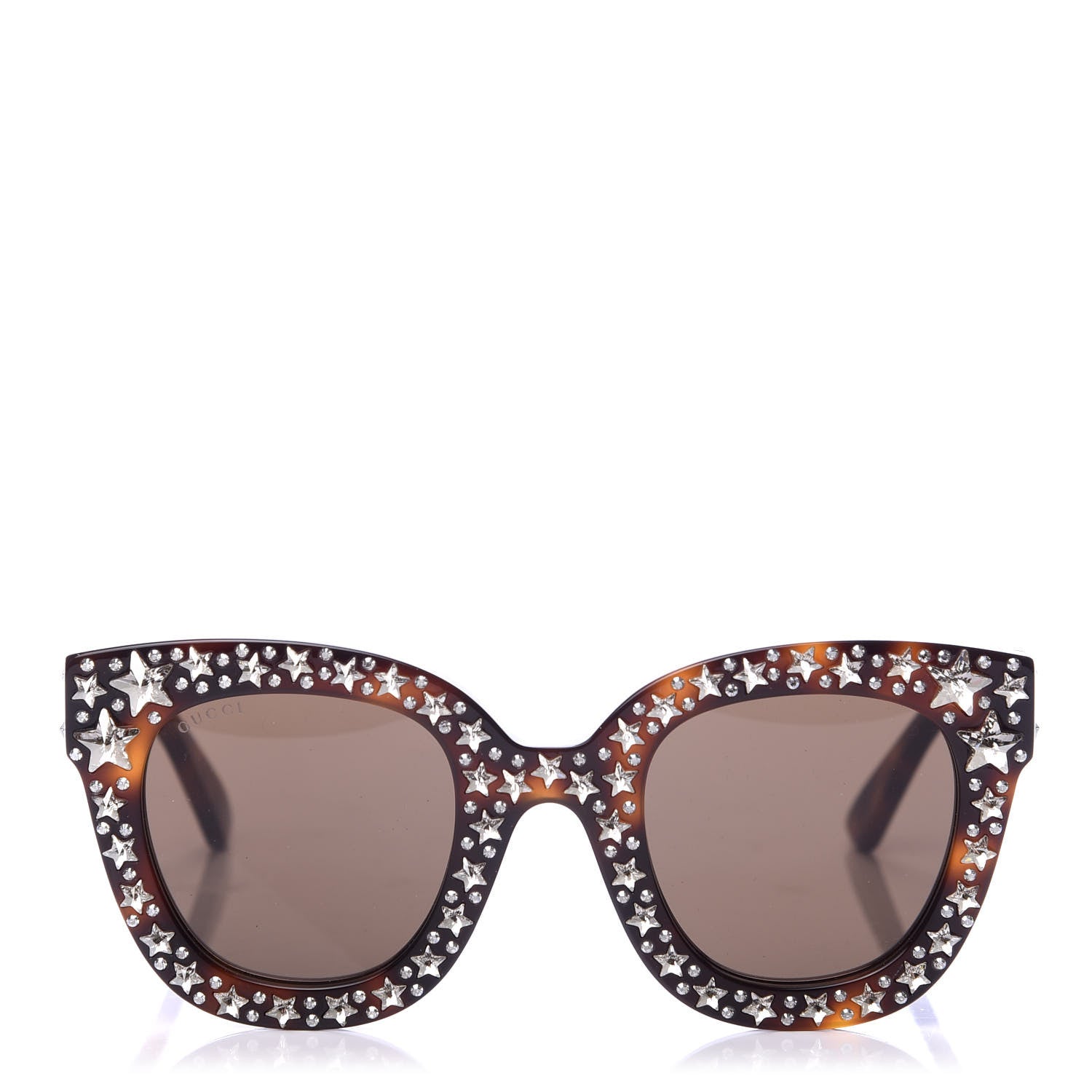 Gucci Acetate Stars Cat Eye Sunglasses GG0116S Havana 2 of 8