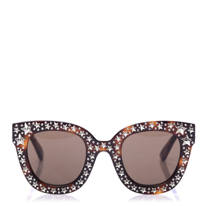 Gucci Acetate Stars Cat Eye Sunglasses GG0116S Havana 2 of 8