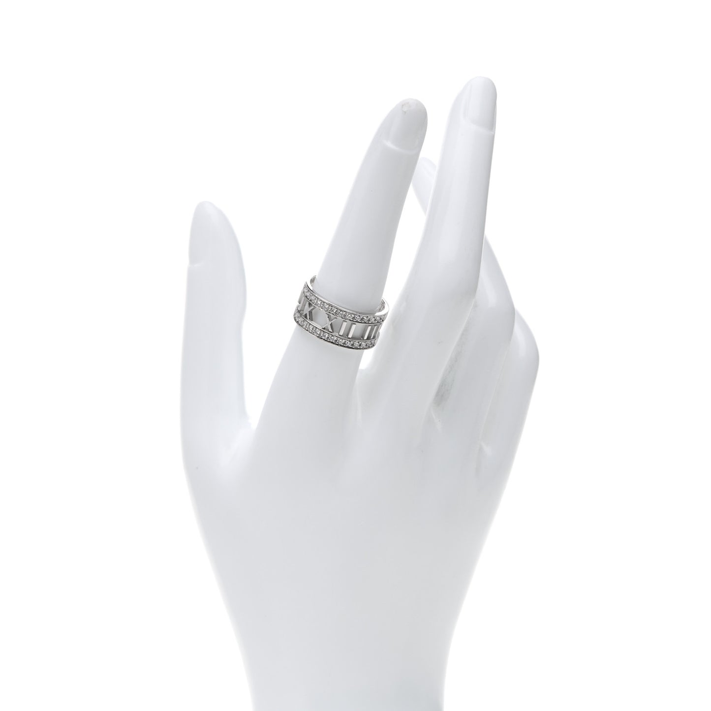 18K White Gold Diamond Wide Atlas Open Ring 57 8