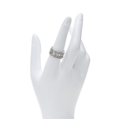 Tiffany 18K White Gold Diamond Wide Atlas Open Ring 57 8 2 of 6