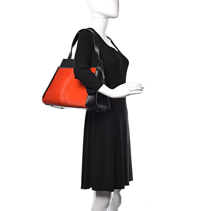 Celine Pony Hair Medium Edge Shoulder Bag Vermillion 2 of 10