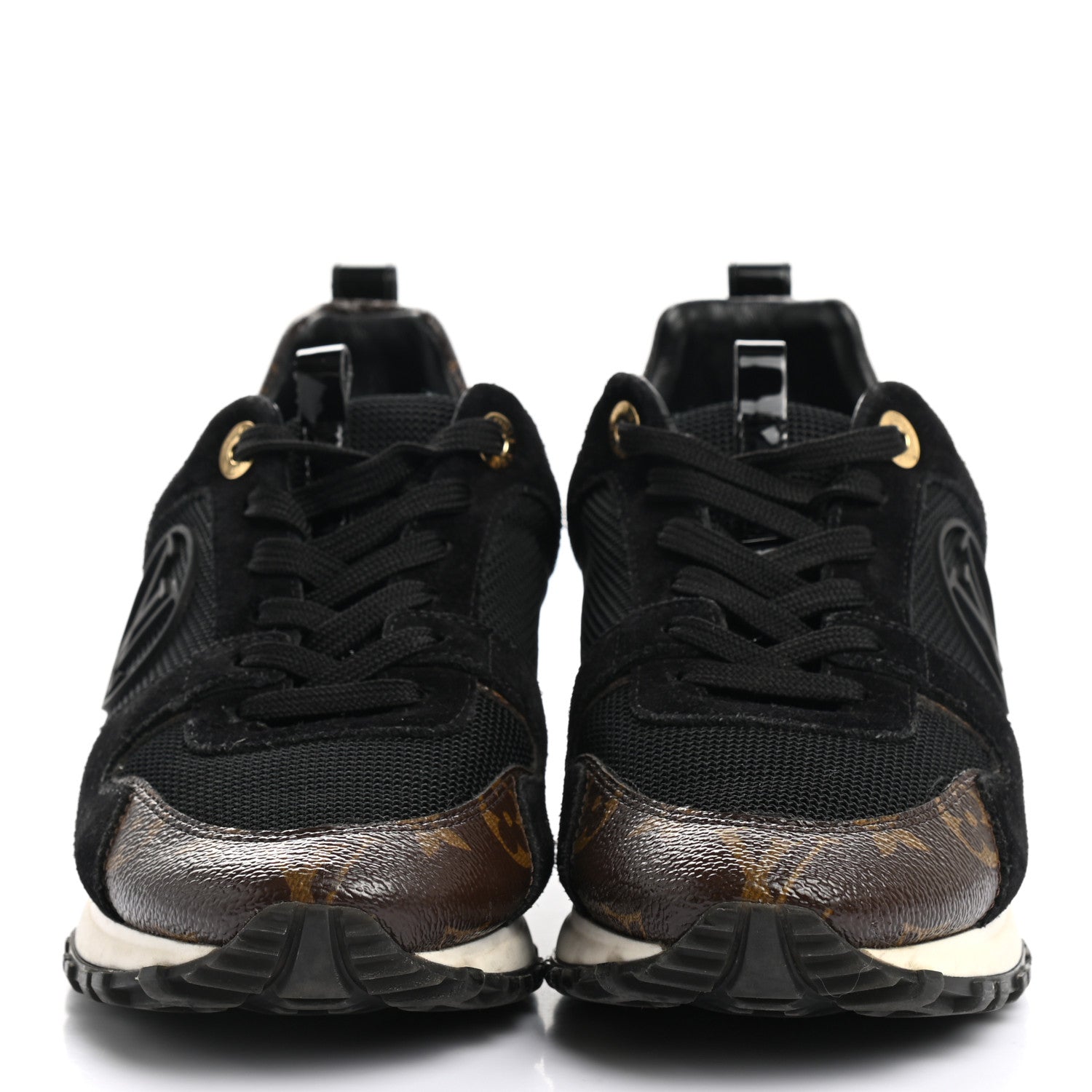 Louis Vuitton Suede Monogram Run Away Sneakers 36 Black 4 of 9