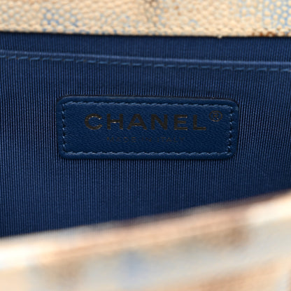 Chanel Painted Caviar Quilted Medium Boy In Cuba Flap Blue 6 of 11