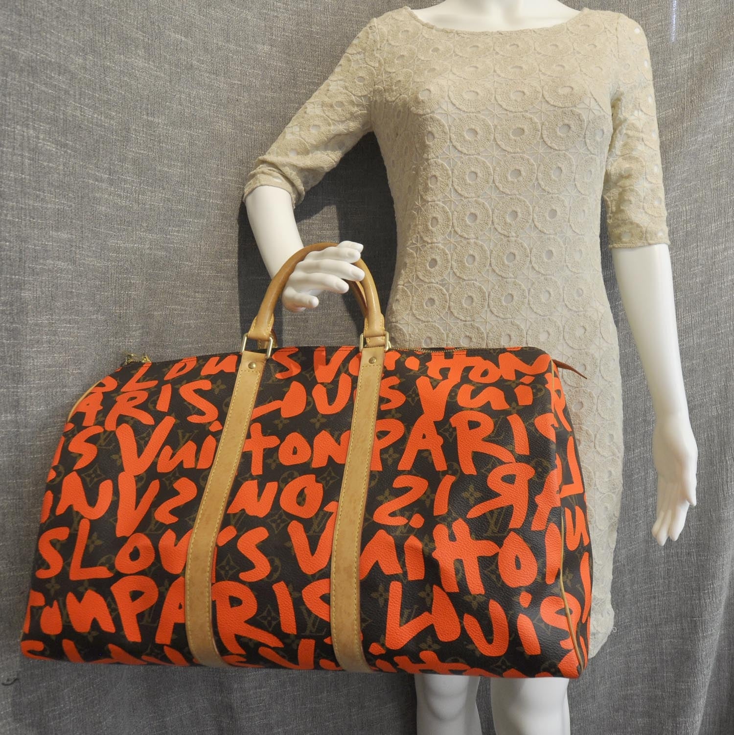 Louis Vuitton Monogram Graffiti Keepall 50 Orange 8 of 8