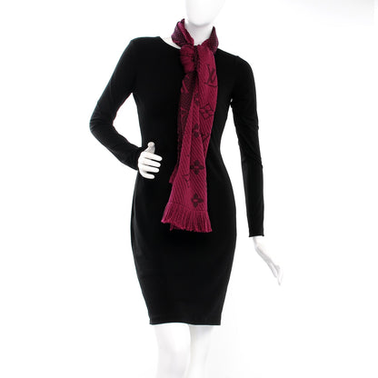 Louis Vuitton Wool Silk Logomania Scarf Cherry 2 of 4