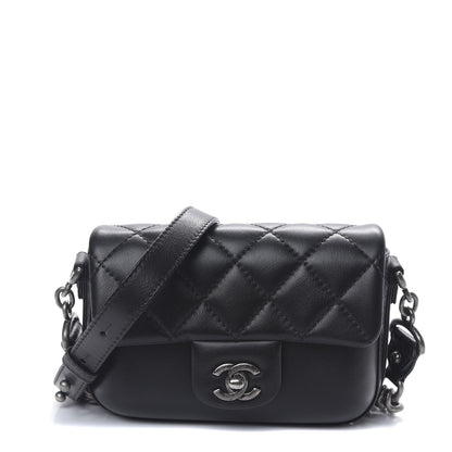 Chanel Calfskin Quilted Small Rock My Shoulder Flap Black 1 of 9