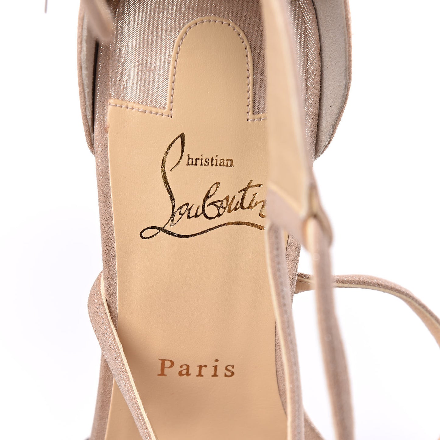 Suede Lame Chocazeppa 120 Platform Wedge Sandals 40 Poudre