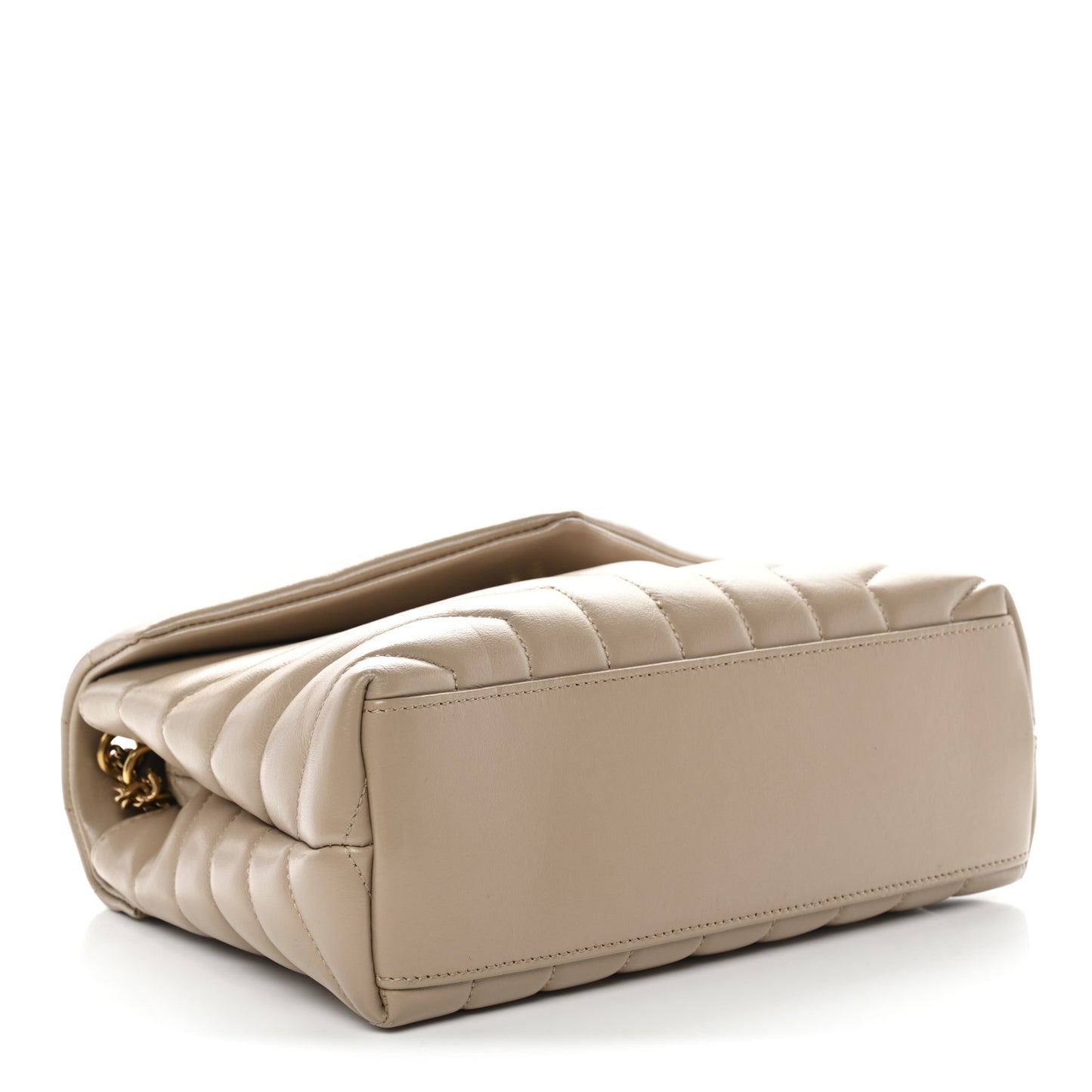 Calfskin Y Quilted Monogram Small Loulou Chain Satchel Dark Beige