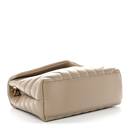 Saint Laurent Calfskin Y Quilted Monogram Small Loulou Chain Satchel Dark Beige 4 of 10