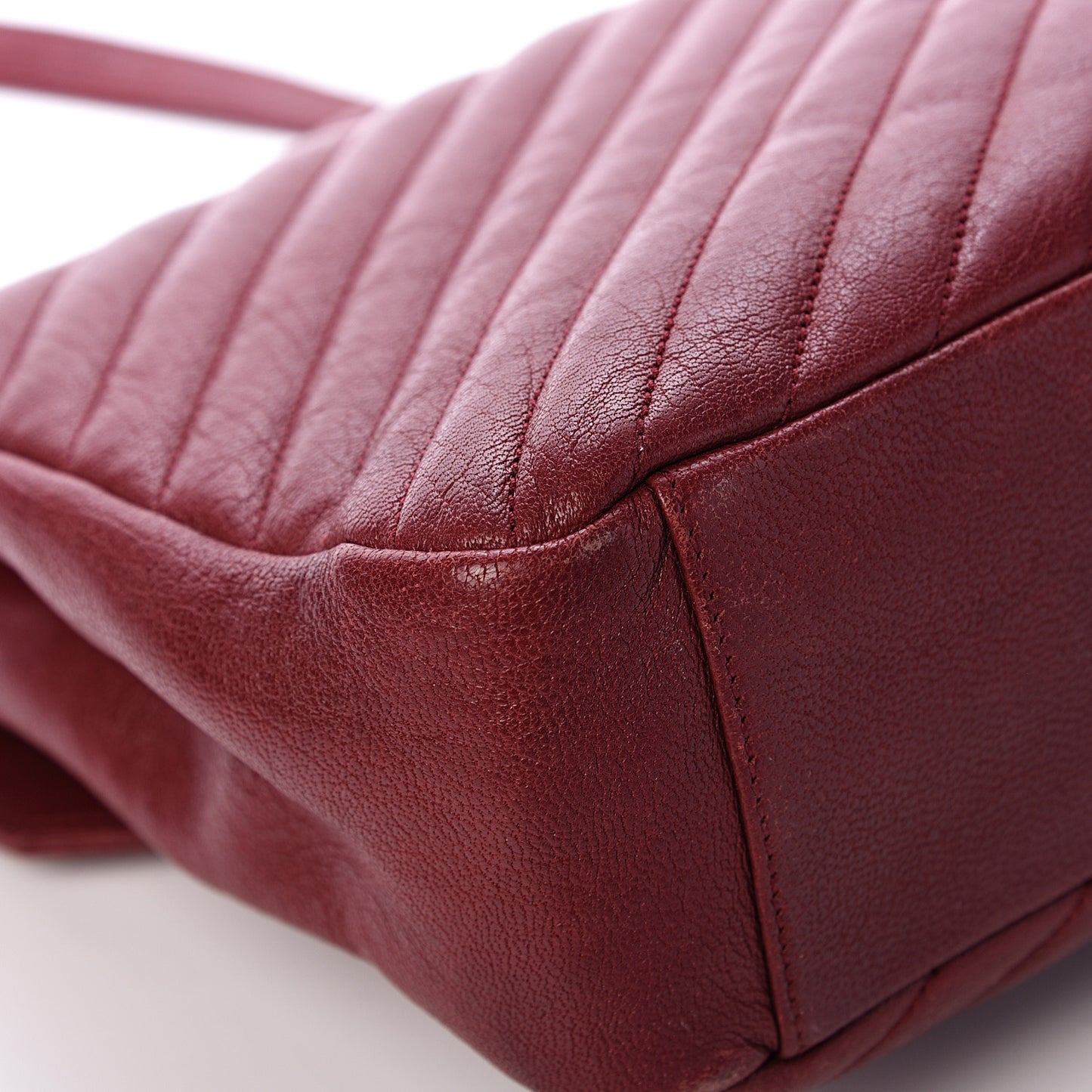 Sheepskin Matelasse Chevron Large College Monogram Satchel Oxblood