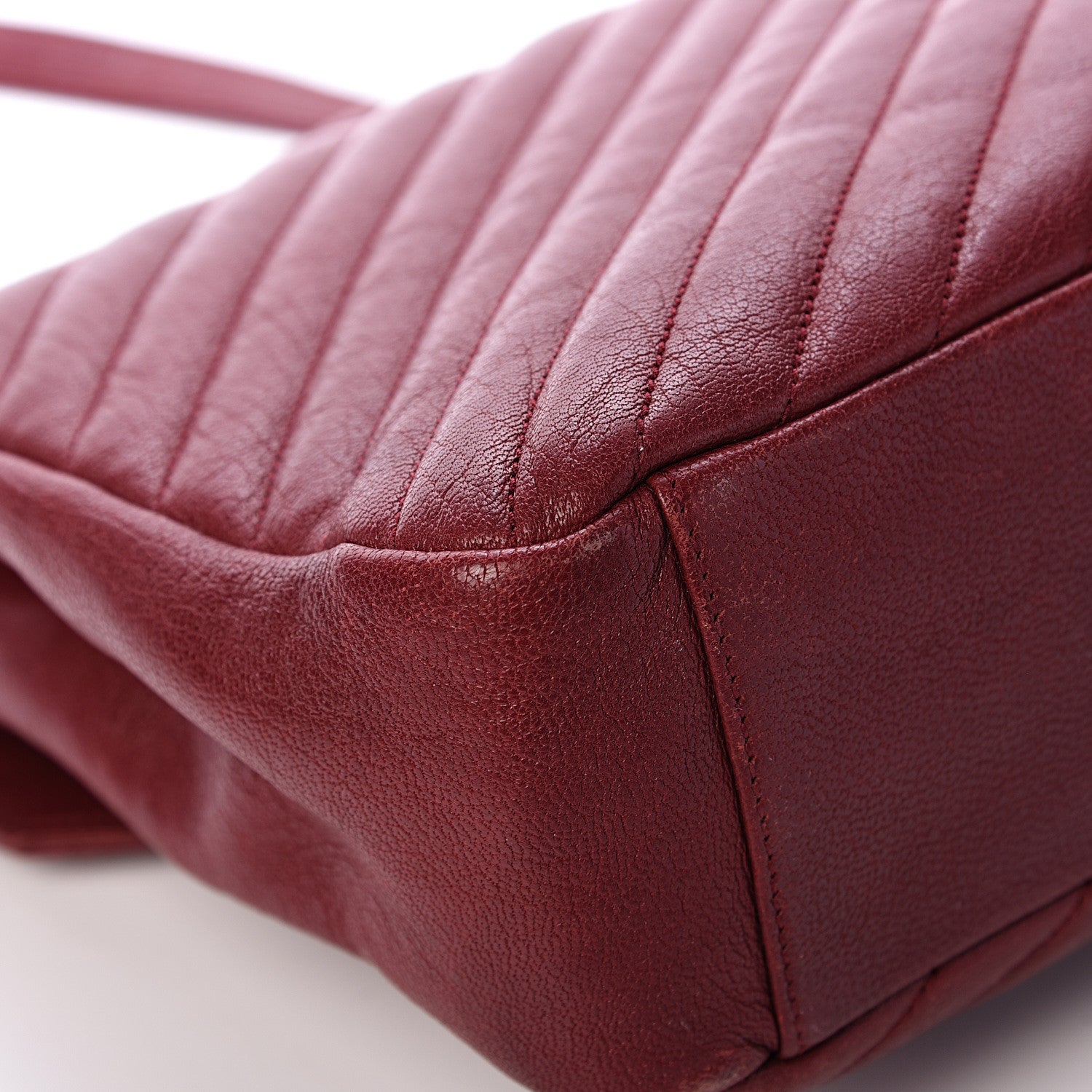 Saint Laurent Sheepskin Matelasse Chevron Large College Monogram Satchel Oxblood 11 of 18