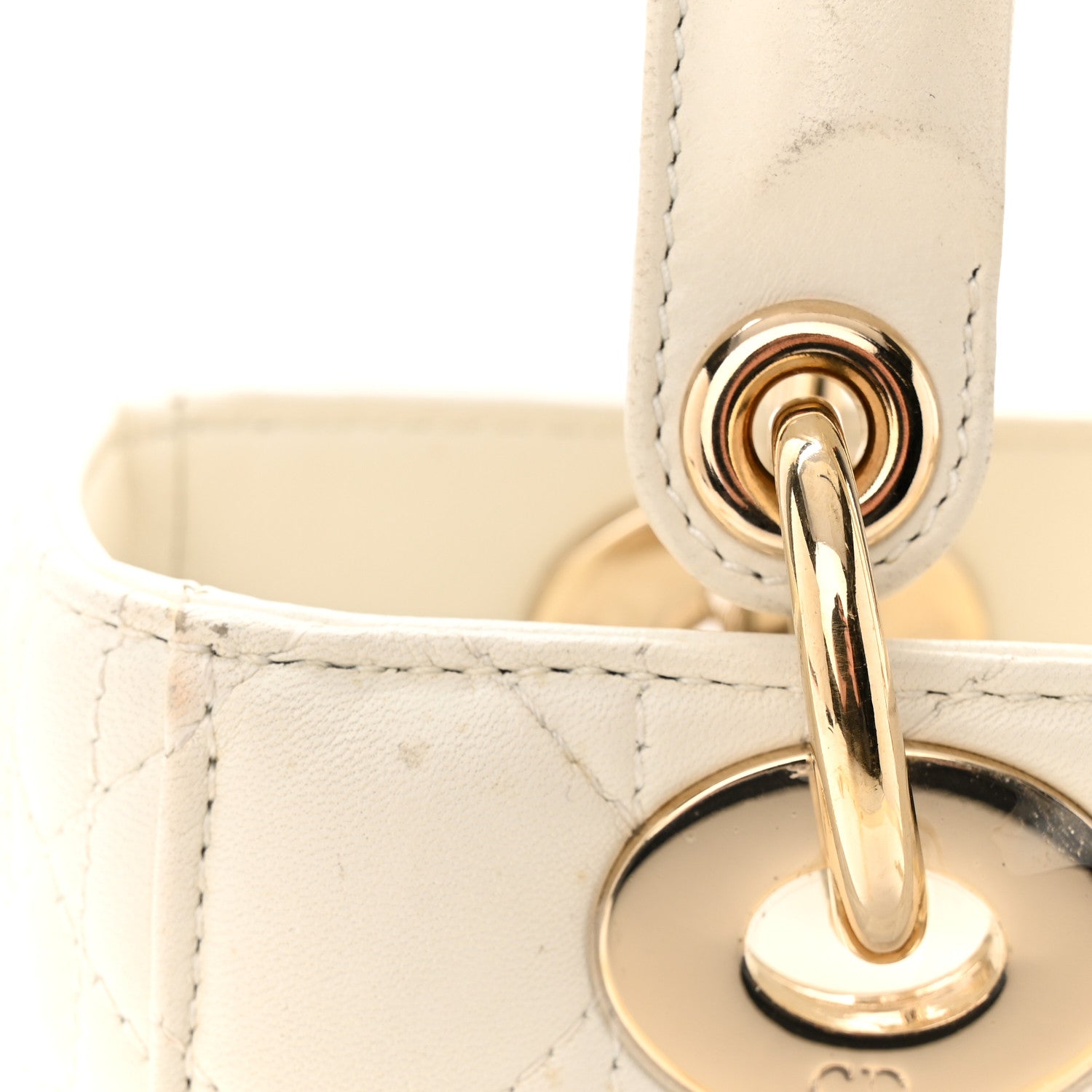 Christian Dior Lambskin Cannage Small My ABCDior Lady Dior White 14 of 15