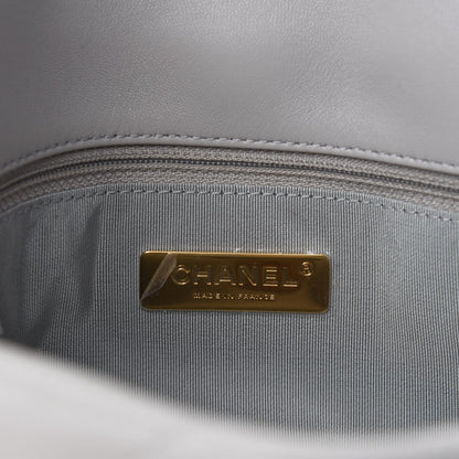 Chanel Lambskin Quilted Medium Chanel 19 Flap Grey 8 of 11